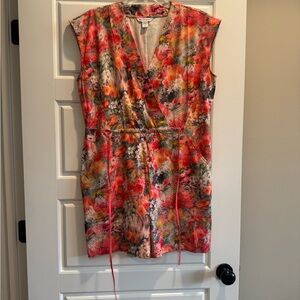 Athleta Orange Mini Sundress V-Neck Flutter Sleeveless